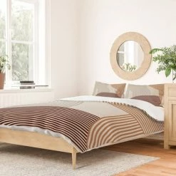 Coupon 🔔 Iveta Abolina Mid Century Line Art 100% Cotton Duvet Set - Deny Designs Brown ❤️