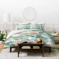 Best Pirce 🤩 Green Jacqueline Maldonado Marble Mist Duvet Cover - Deny Designs 😍