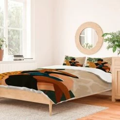 Brand new 👍 Domonique Brown Stay Home Duvet Set - Deny Designs 😀