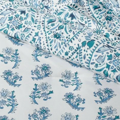 Brand new ⭐ Bancroft Reversible Paisley Print Comforter & Sheet Bedding Set Blue - Threshold™ 🎁 4 Brand new ⭐ Bancroft Reversible Paisley Print Comforter & Sheet Bedding Set Blue - Threshold™ 🎁 - Image 4