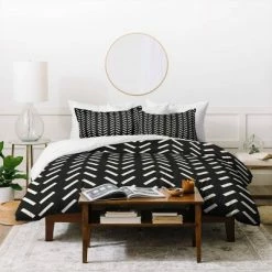 Deals π₯ Nick Quintero Herringbone Duvet Set - Deny Designs Black/white βοΈ