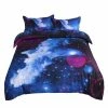 Best Pirce ⌛ 3 Pcs Queen Polyester Galaxy Sky Cosmos Night Pattern 3D Printed Bedding Sets Sky Blue - PiccoCasa ⭐