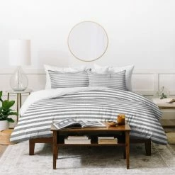 Deals βοΈ Gray Stripe Little Arrow Design Co Duvet Cover - Deny Designs π