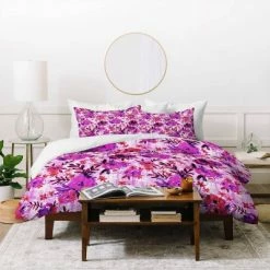 Deals 😀 Schatzi Brown Marion Floral Duvet Set - Deny Designs Pink ⭐