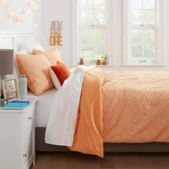 Best Sale ⭐ Dot Print Comforter & Sheets Set - Room Essentials™ Light Orange 🔥