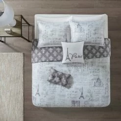 Buy 👍 510 Design Apolline 5pc Reversible Paris Print Duvet Cover Set 🔔 -Bedding Sets & Collections Sales Shop unnamed file 12770
