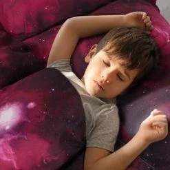 Hot Sale ❤️ 4 Pcs Queen Polyester Galaxy Sky Cosmos Night Pattern 3D Printed Bedding Sets Red - PiccoCasa 👍 -Bedding Sets & Collections Sales Shop unnamed file 12847