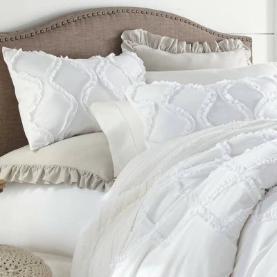 Deals π Anne Ruffle Ogee Duvet Cover Set - Stone Cottage White π 2 Deals π Anne Ruffle Ogee Duvet Cover Set - Stone Cottage White π - Image 2