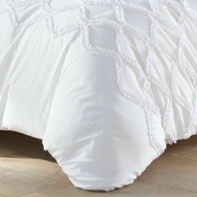 Deals π Anne Ruffle Ogee Duvet Cover Set - Stone Cottage White π 3 Deals π Anne Ruffle Ogee Duvet Cover Set - Stone Cottage White π - Image 3