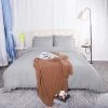 Promo 🧨 3 Pcs Washed Polyester with Pompoms Tassels Bedding Sets King Gray - PiccoCasa ⌛