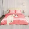 Promo ✔️ 3 Pcs Polyester Satin Silk Solid Bedding Sets King Pink - PiccoCasa 🎉