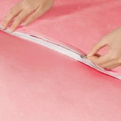 Promo ✔️ 3 Pcs Polyester Satin Silk Solid Bedding Sets King Pink - PiccoCasa 🎉 -Bedding Sets & Collections Sales Shop unnamed file 12884