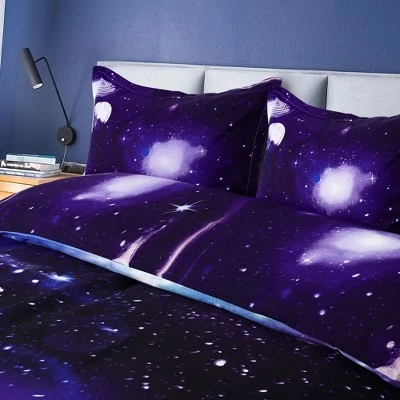 Discount π₯ 4 Pcs Queen Polyester Galaxy Sky Cosmos Night Pattern 3D Printed Bedding Sets Dark Purple - PiccoCasa π 2 Discount π₯ 4 Pcs Queen Polyester Galaxy Sky Cosmos Night Pattern 3D Printed Bedding Sets Dark Purple - PiccoCasa π - Image 2