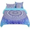 Coupon 💯 5 Pcs Polyester Bohemian Bedding Sets Queen Light Blue - PiccoCasa 👏