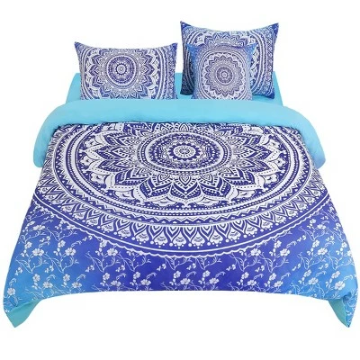 Coupon π― 5 Pcs Polyester Bohemian Bedding Sets Queen Light Blue - PiccoCasa π 1 Coupon π― 5 Pcs Polyester Bohemian Bedding Sets Queen Light Blue - PiccoCasa π