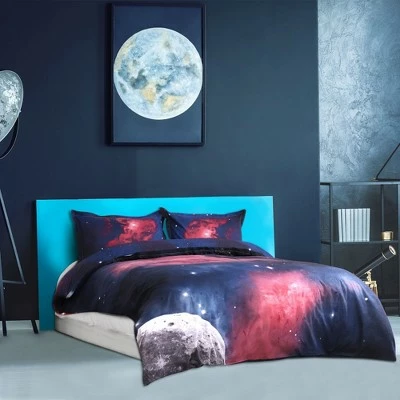 Cheap π― 3 Pcs Polyester Galaxy Sky Cosmos Night Bedding Sets Queen Fuchsia - PiccoCasa π― 2 Cheap π― 3 Pcs Polyester Galaxy Sky Cosmos Night Bedding Sets Queen Fuchsia - PiccoCasa π― - Image 2