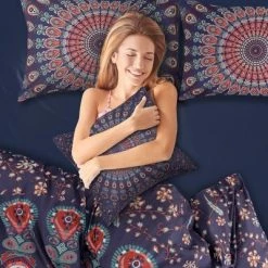 Best Sale 😍 5 Pcs Polyester Bohemian Bedding Sets King Red - PiccoCasa 🎉 -Bedding Sets & Collections Sales Shop unnamed file 12941