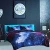 Best reviews of ⌛ 4 Pcs Queen Polyester Galaxy Sky Moon Night Bedding Sets Queen Blue - PiccoCasa 🤩