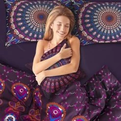 Hot Sale 🎁 5 Pcs Polyester Bohemian Bedding Sets Queen Purple - PiccoCasa 🧨 -Bedding Sets & Collections Sales Shop unnamed file 12995