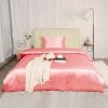 Brand new 🌟 2 Pcs Satin Silk Solid Bedding Sets Twin Pink - PiccoCasa 🔥