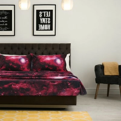 Flash Sale π 3 Pcs Polyester Galaxy Sky Cosmos Night Bedding Sets Full Red - PiccoCasa π― 3 Flash Sale π 3 Pcs Polyester Galaxy Sky Cosmos Night Bedding Sets Full Red - PiccoCasa π― - Image 3