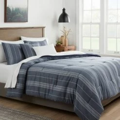 Cheapest ⭐ Bowen Reversible Herringbone Stripe Comforter Bedding Set - Threshold™ Blue 🌟