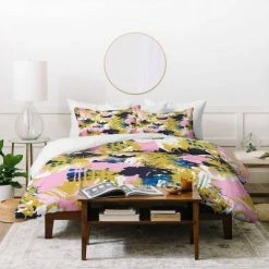 Flash Sale 🔥 Marta Barragan Camarasa Abstract Brushstrokes Duvet Set - Deny Designs Pink 🔔