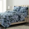 Hot Sale 😍 Celina Floral Printed Flannel Oversized Duvet Cover Set - Azores Home Light Blue 👏