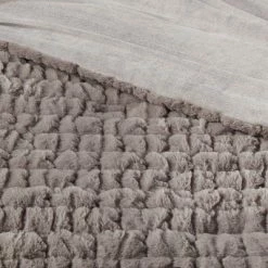 New 🛒 Ruched Faux Fur Comforter & Sham Set - Threshold Gray 👏 -Bedding Sets & Collections Sales Shop unnamed file 1311