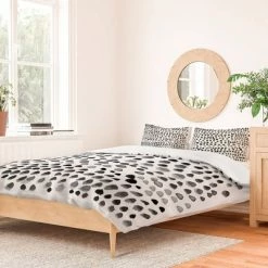 Budget 🧨 Iris Lehnhardt Painted Dots 100% Cotton Duvet Set - Deny Designs Black 👍