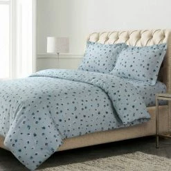 Cheapest π₯ Floryn Printed Flannel Oversized Duvet Cover Set - Tribeca Living Blue π€©