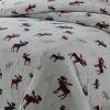 Deals ✔️ Plaid Moose Cotton Flannel Printed 3pc Oversized Duvet Set - Tribeca Living Multicolored 🔥