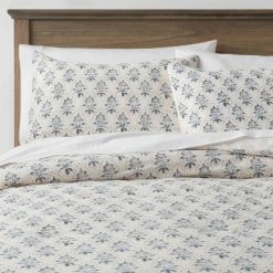 New 🔔 Cotton Block Print Comforter & Sham Set White/Navy - Threshold™ ✨ -Bedding Sets & Collections Sales Shop unnamed file 1321