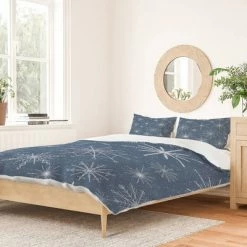 Budget π Snowflakes Twilight Duvet Set - Deny Designs Blue π