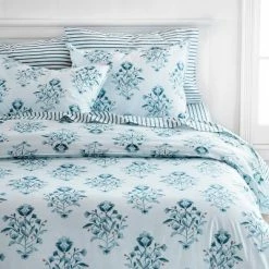 Promo ❤️ Rohan Organic Duvet Set - Martha Stewart Blue ⭐