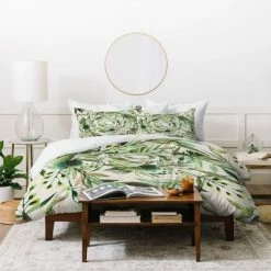 Buy 🧨 Marta Barragan Camarasa Nature in Circles with Leaves Duvet Set - Deny Designs 🔔
