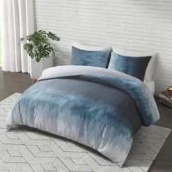Wholesale 🎉 Jessa Cotton Printed Duvet Cover & Sham Set - CosmoLiving by Cosmopolitan Blue 😀