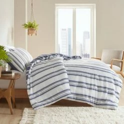Discount 🛒 3pc Avery Striped Reversible Duvet Cover & Sham Set - Clean Spaces Navy 👍 -Bedding Sets & Collections Sales Shop unnamed file 13427