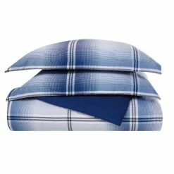 Flash Sale 👍 London Fog Nolan Houndstooth Stripe Duvet Set White/blue 😀
