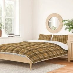 Best deal 👏 Lisa Argyropoulos Holiday Butternut Plaid Duvet Set - Deny Designs Yellow 😀