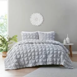 New ✔️ 3pc Parker Seersucker Duvet Cover & Sham Set - Clean Spaces White 🧨 -Bedding Sets & Collections Sales Shop unnamed file 13490
