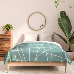Promo ✔️ Minimal Architecture Cotton Duvet & Sham Set - Deny Designs Green 🧨 -Bedding Sets & Collections Sales Shop unnamed file 13534