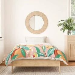 Promo 🔥 Peach Season Cotton Duvet & Sham Set - Deny Designs Orange ✔️ -Bedding Sets & Collections Sales Shop unnamed file 13536