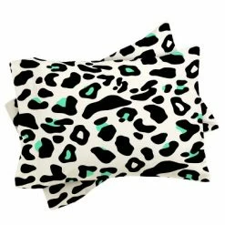 Best Pirce 🔔 Deny Designs Allyson Johnson Neon Turquoise Leopard Duvet Set Black/white 🤩