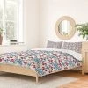 Coupon ⭐ Belle13 Retro Floral Pattern Duvet Set - Deny Designs Blue/red 🔥