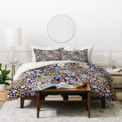 Best Pirce ⌛ Iveta Abolina Flower Power Duvet Set Blue - Deny Designs ⭐