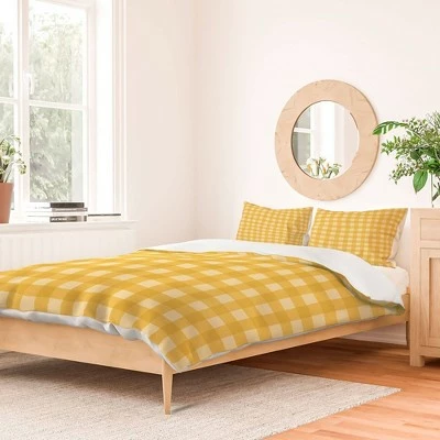 New π― Gingham Pattern Poems Duvet Set - Deny Designs Yellow π― 1 New π― Gingham Pattern Poems Duvet Set - Deny Designs Yellow π―