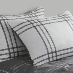 Promo 🛒 3pc Carter Plaid Reversible Duvet Cover & Sham Set - Clean Spaces White/gray 👍 -Bedding Sets & Collections Sales Shop unnamed file 13665