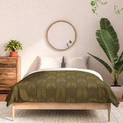 Wholesale 👏 Long Arrow Polyester Duvet & Sham Set - Deny Designs Green 🌟