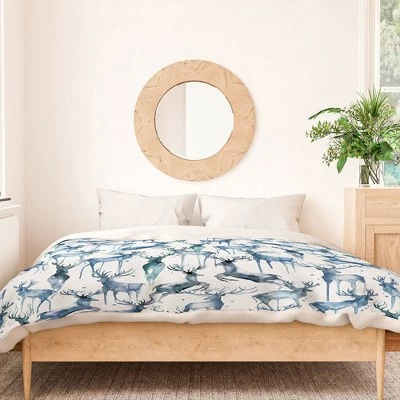 Brand new π Ninola Design Watercolor Deers Cold Duvet Cover & Sham Set - Deny Designs Blue π 2 Brand new π Ninola Design Watercolor Deers Cold Duvet Cover & Sham Set - Deny Designs Blue π - Image 2